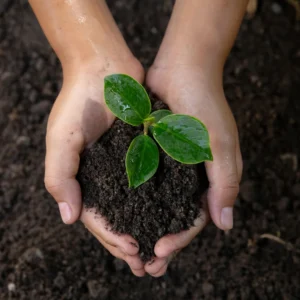 Premium garden soil for plants